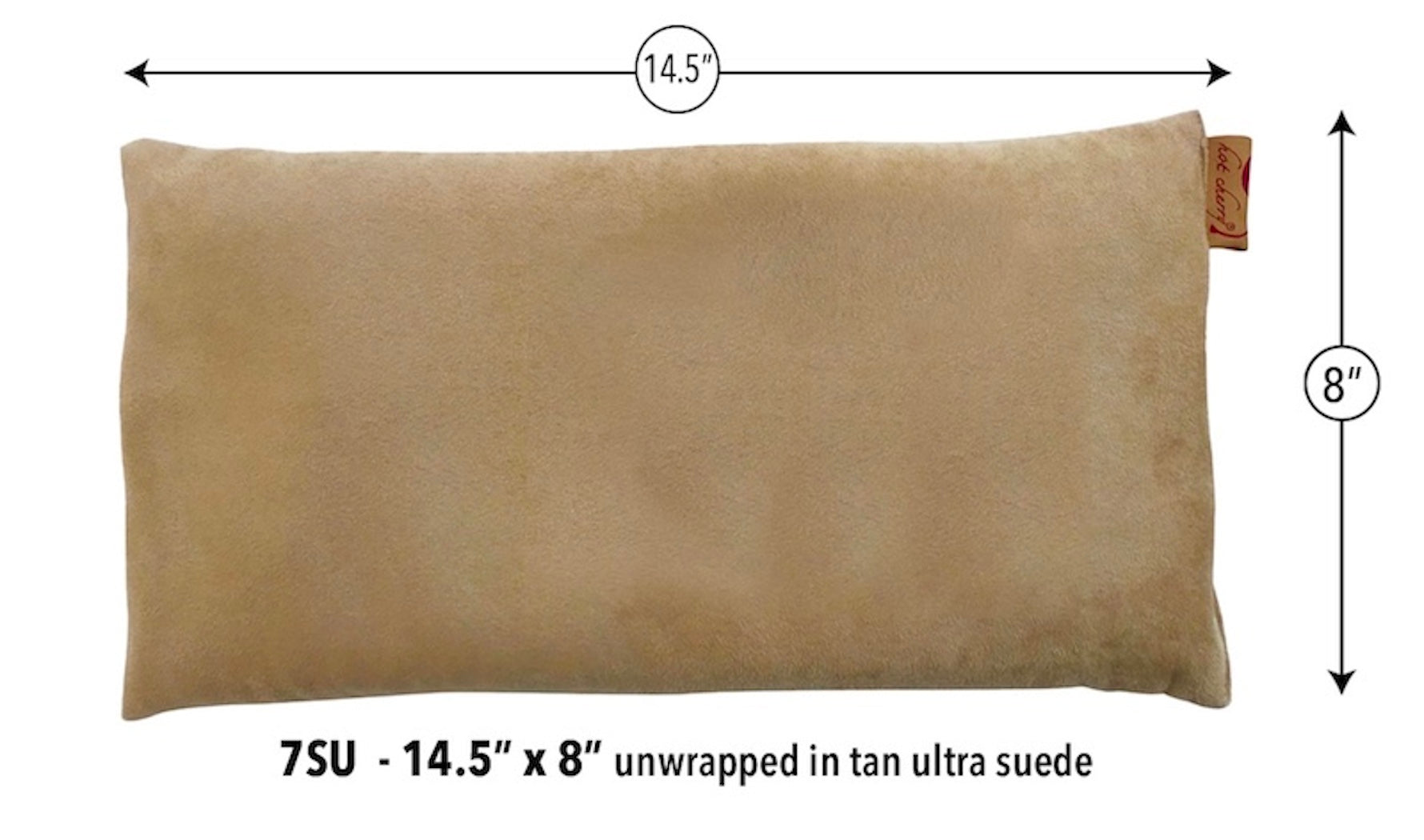 Large Rectangle Cherry Stone Pillow in Tan Ultra-Suede - Trending Wellness Store