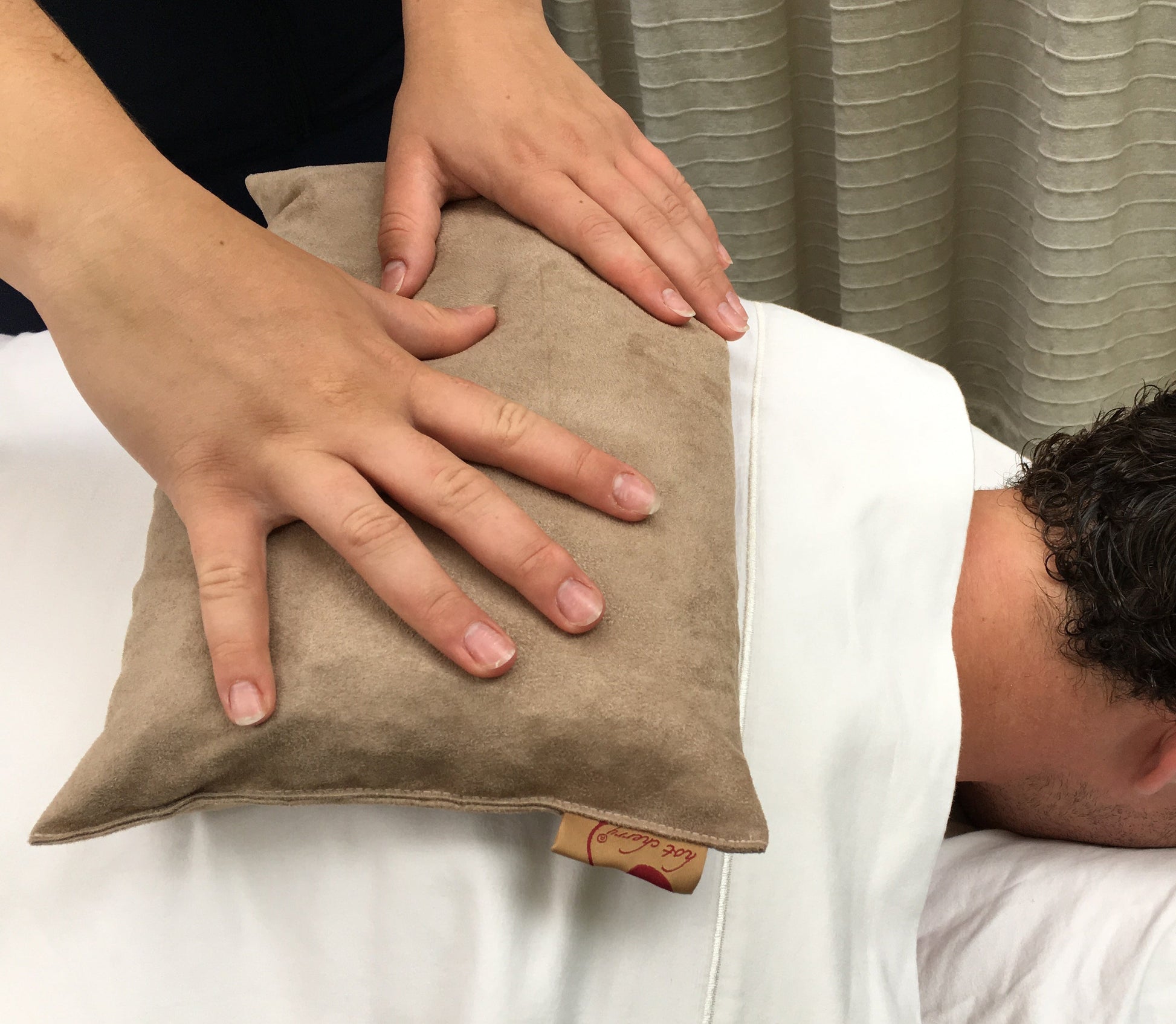 Large Rectangle Cherry Stone Pillow in Tan Ultra-Suede - Trending Wellness Store