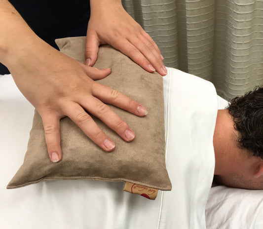 Large Rectangle Cherry Stone Pillow in Tan Ultra-Suede - Trending Wellness Store