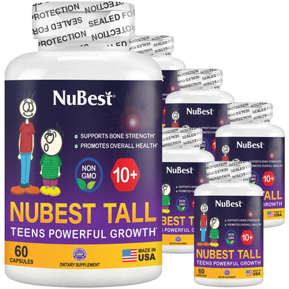 NuBest Tall 10+ Premium Bone Strength Formula, Enhanced Immunity and Overall Health for Age 10+ - Who Drink Milk Daily with Calcium, Vitamin D3, Vitamin K2, and Multivitamins - 60 Capsules - Trending Wellness Store