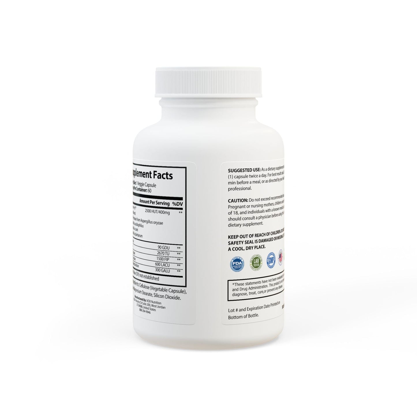 Nutrizy Digestive Enzyme Blend Supplement (60 Capsules) - Trending Wellness Store