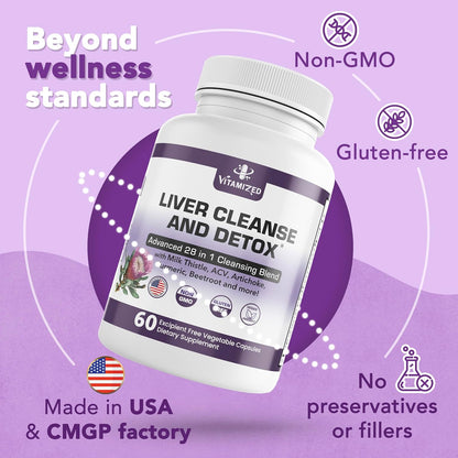 Liver Cleanse and Detox Formula - Milk Thistle, Artichoke Extract, Dandelion, and Apple Cider Vinegar - Liver Health Supplement - Trending Wellness Store