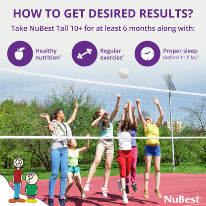 NuBest Tall 10+ Premium Bone Strength Formula, Enhanced Immunity and Overall Health for Age 10+ - Who Drink Milk Daily with Calcium, Vitamin D3, Vitamin K2, and Multivitamins - 60 Capsules - Trending Wellness Store