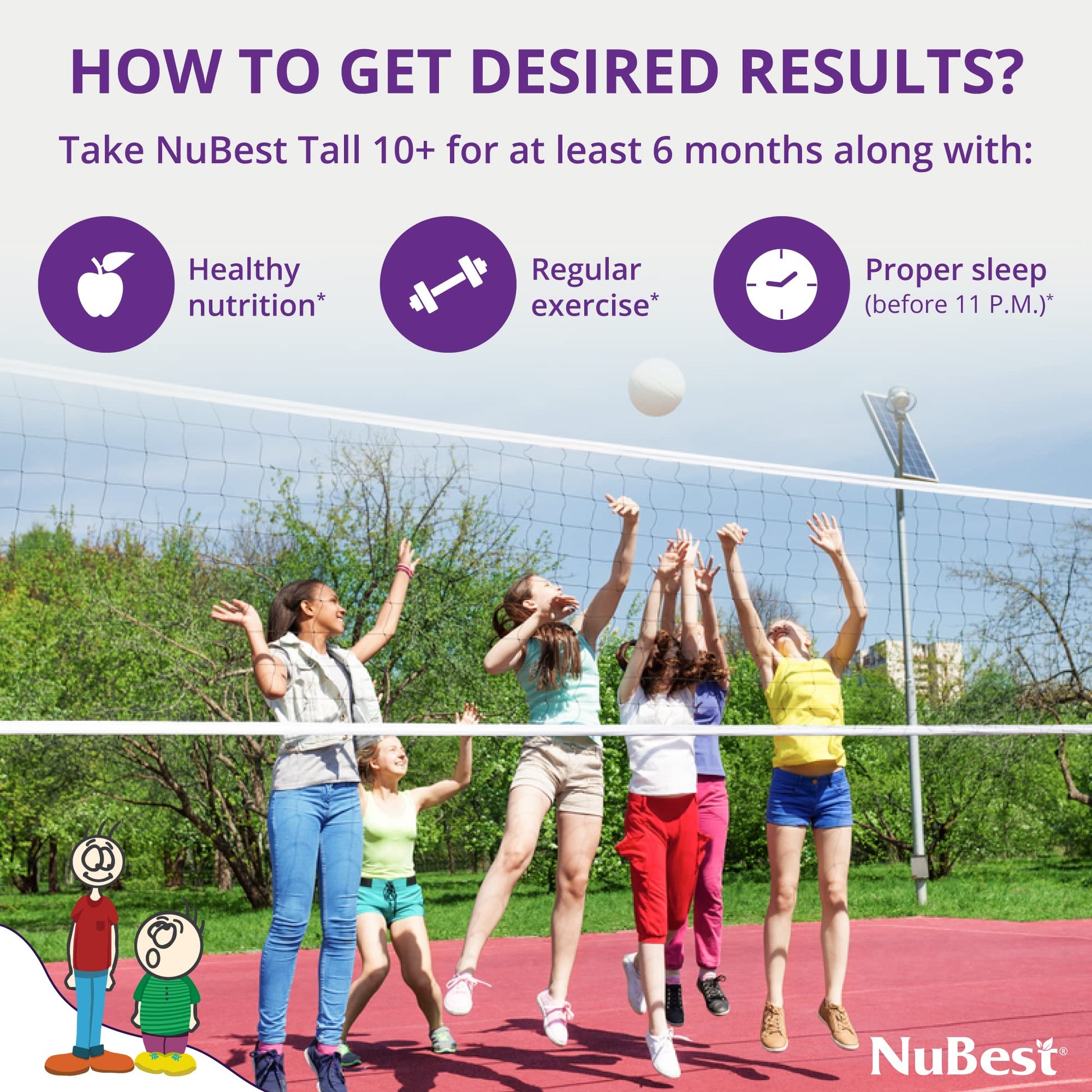 NuBest Tall 10+ Premium Bone Strength Formula, Enhanced Immunity and Overall Health for Age 10+ - Who Drink Milk Daily with Calcium, Vitamin D3, Vitamin K2, and Multivitamins - 60 Capsules - Trending Wellness Store