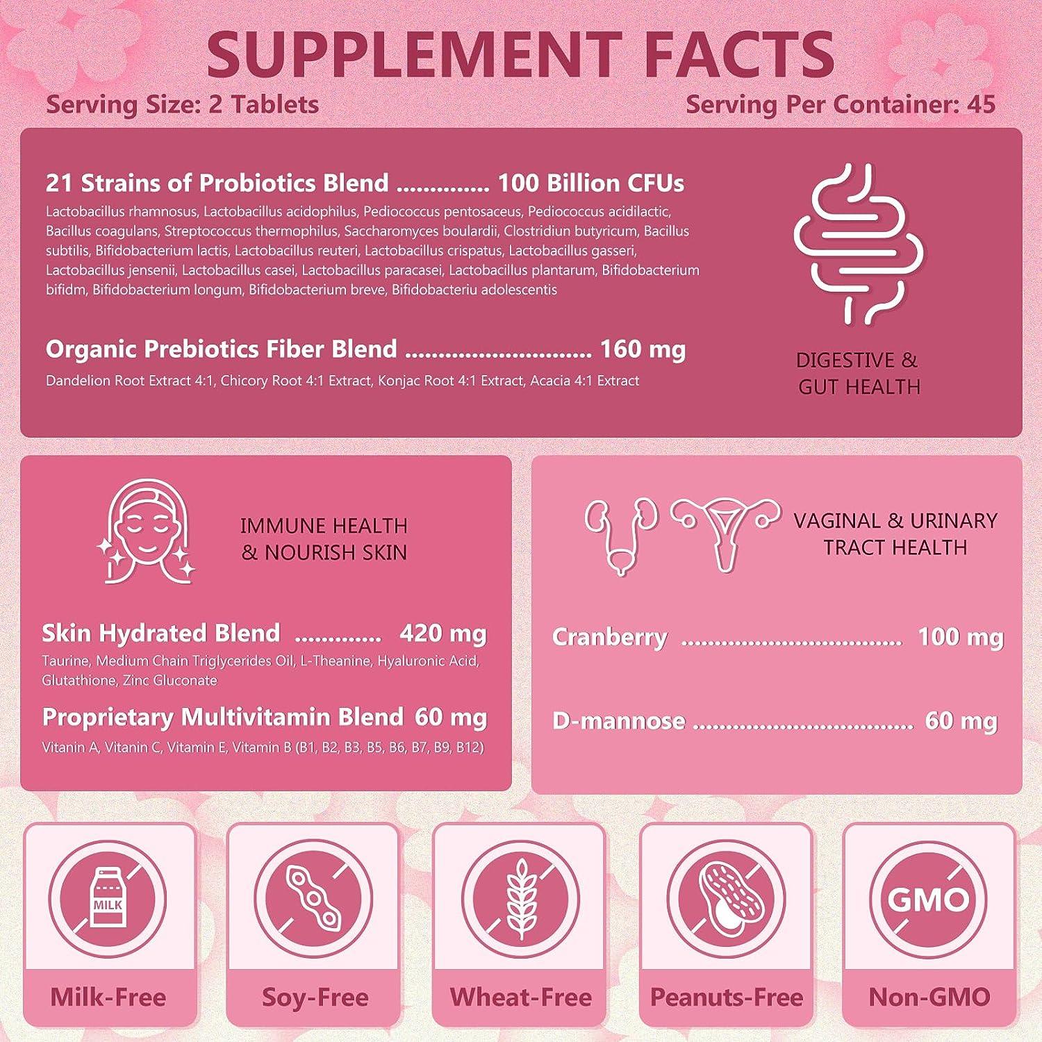 Women’s Probiotics + Vitamins, 100 Billion CFUs - Trending Wellness Store
