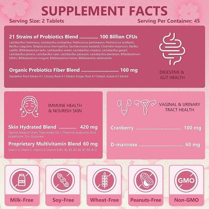 Women’s Probiotics + Vitamins, 100 Billion CFUs - Trending Wellness Store