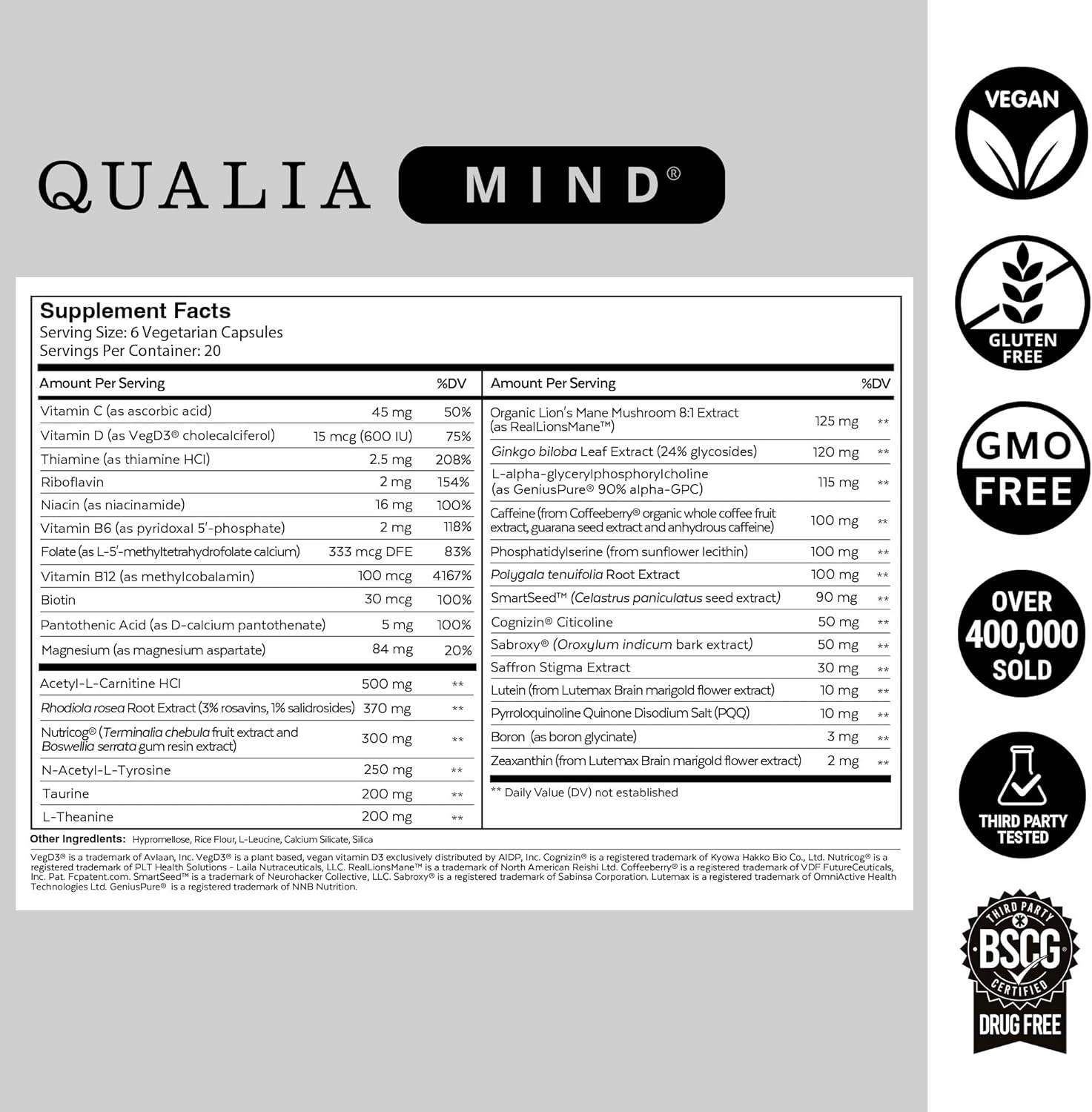 NEUROHACKER COLLECTIVE Qualia Mind | The Ultimate Blend for Brain Health* | Doctor-Formulated Nootropic to Fuel Focus & Concentration* | Supports Long Term Brain Health| Maintain Drive & Productivity - Trending Wellness Store