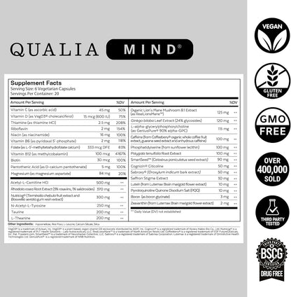 NEUROHACKER COLLECTIVE Qualia Mind | The Ultimate Blend for Brain Health* | Doctor-Formulated Nootropic to Fuel Focus & Concentration* | Supports Long Term Brain Health| Maintain Drive & Productivity - Trending Wellness Store