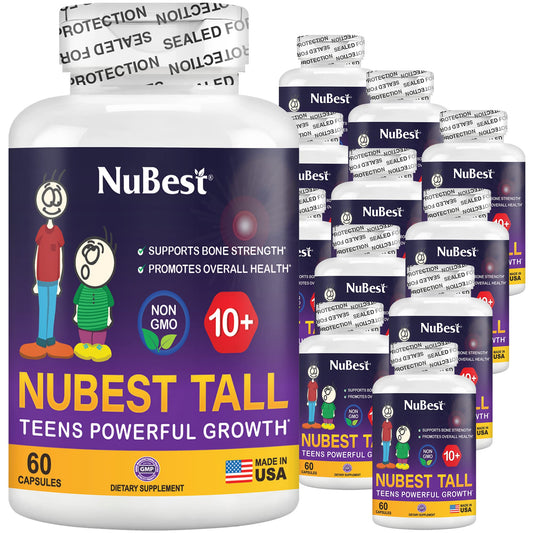 NuBest Tall 10+ Premium Bone Strength Formula, Enhanced Immunity and Overall Health for Age 10+ - Who Drink Milk Daily with Calcium, Vitamin D3, Vitamin K2, and Multivitamins - 60 Capsules - Trending Wellness Store