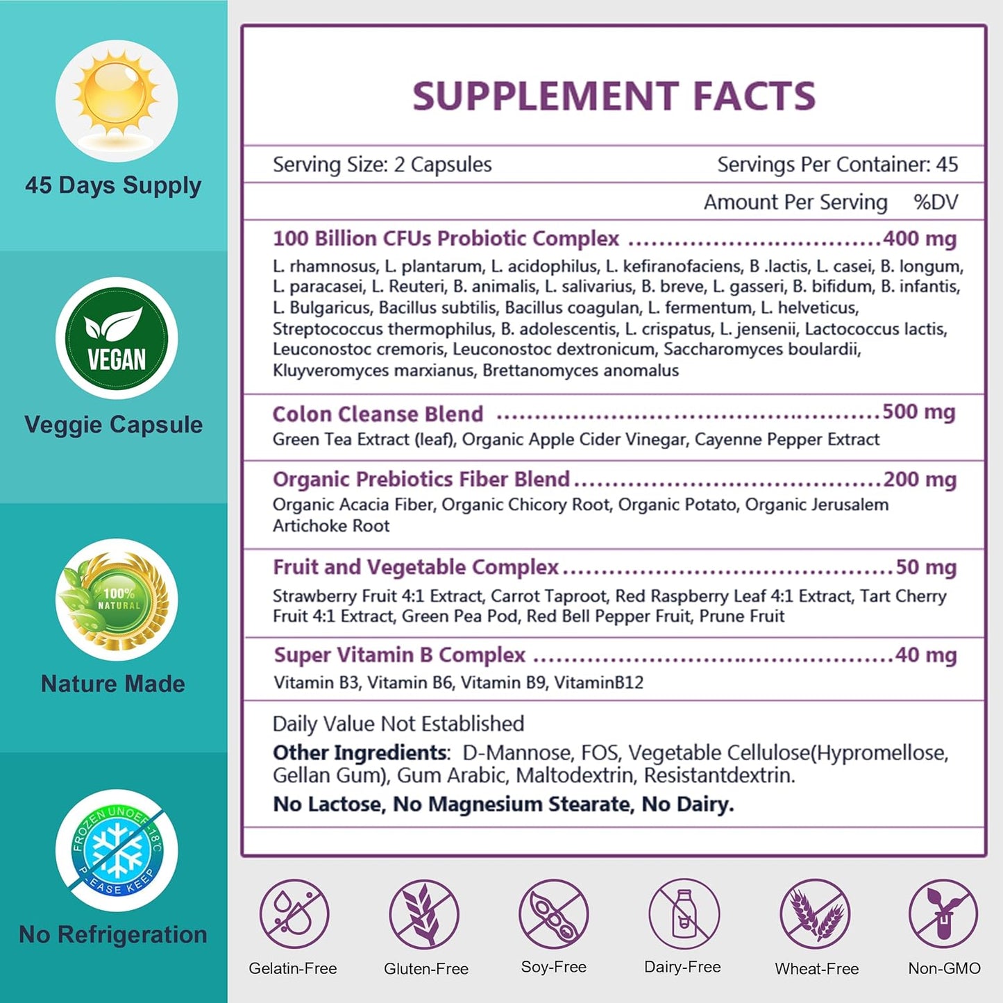3-in-1 Digestive Health Probiotics, 100 Billion CFUs, 200mg - Trending Wellness Store