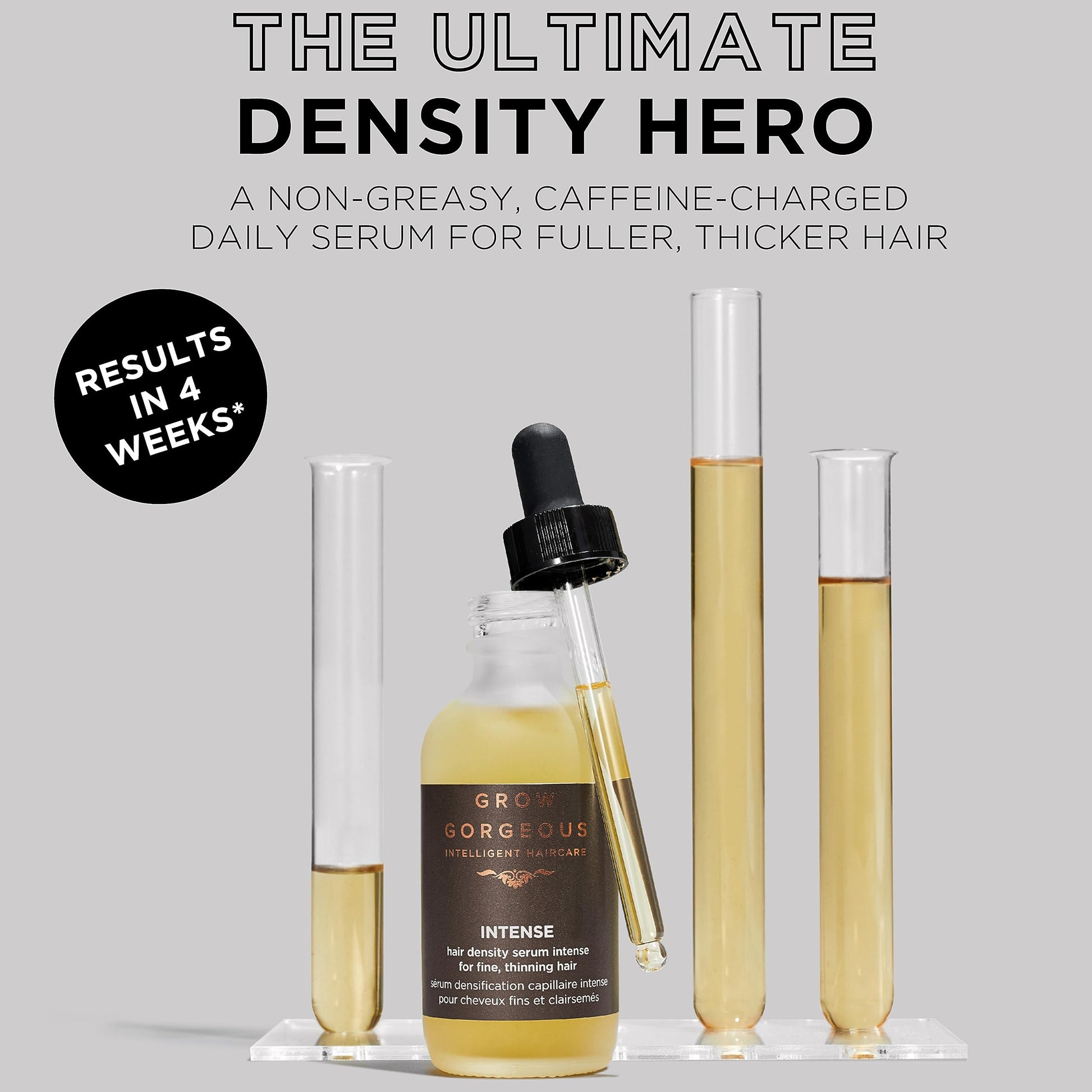 Grow Gorgeous Density Serum Intense - Hair Growth Serum With Caffeine. For Thin and Damaged Hair. Increases Thickness Of Each Strand By Up To 13%. 2 Fl Oz - Trending Wellness Store