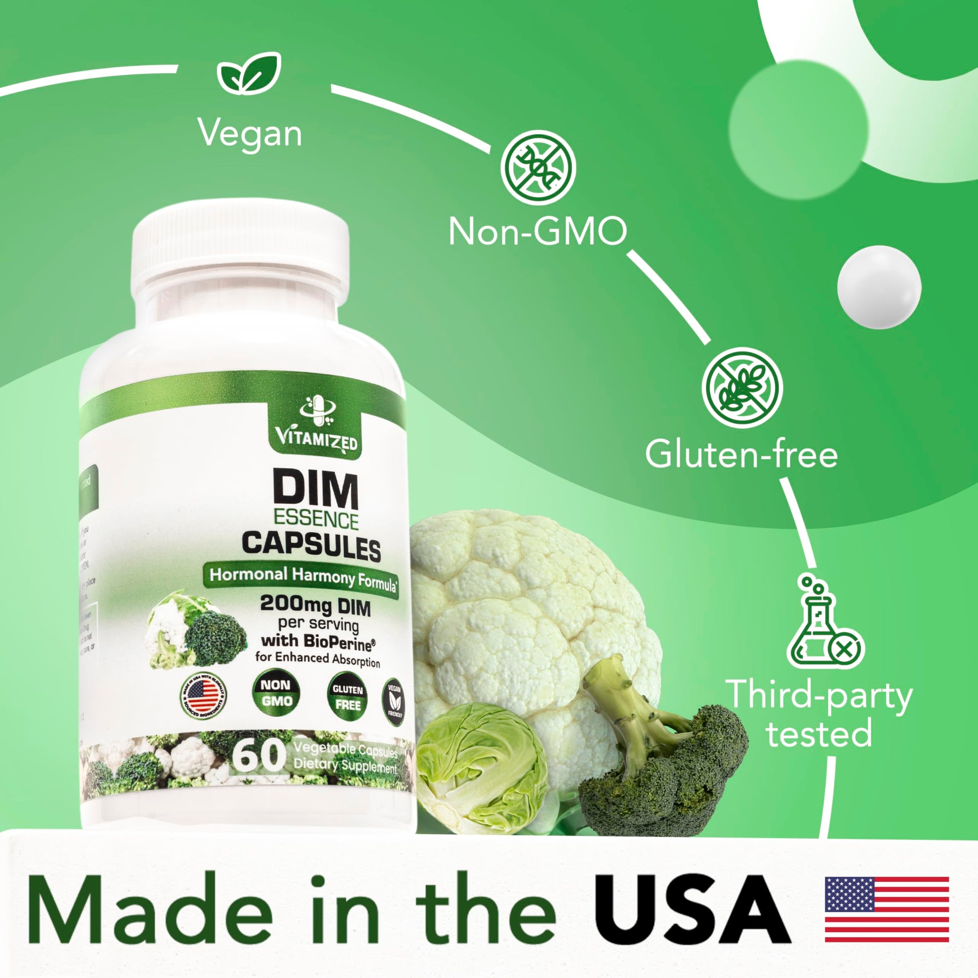 DIM Estrogen Supplement - Hormone Balance, Skin Health, and Menopause Support | Vitamized - Trending Wellness Store