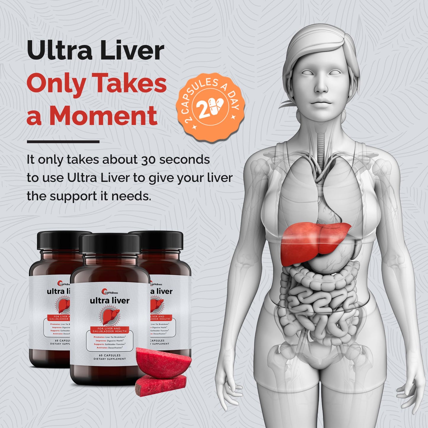 Ultra Liver Supplement for Liver Support and Gallbladder Support  60 Capsules - Trending Wellness Store
