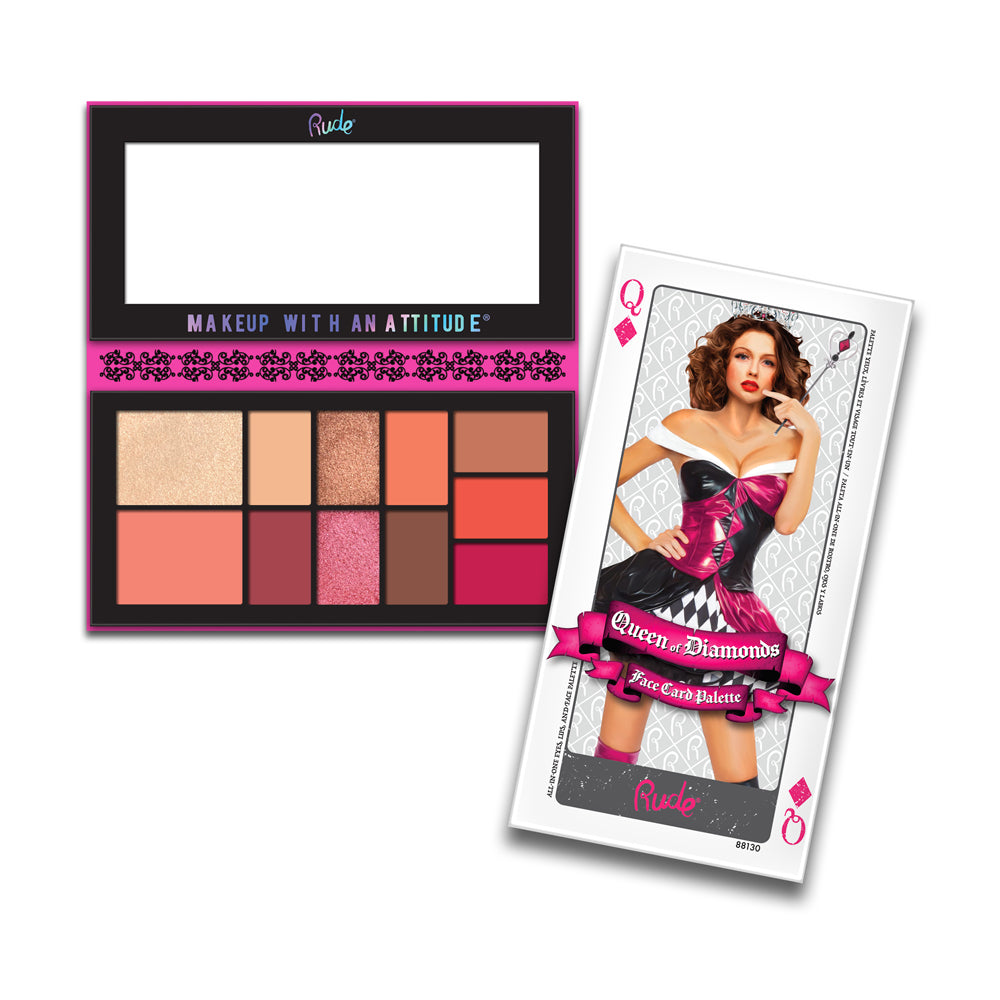RUDE Face Card Palette - Queen of Diamonds - Trending Wellness Store