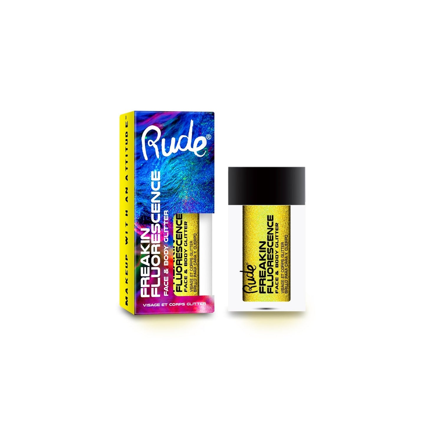 RUDE Freakin Fluorescence Face & Body Glitter - Trance Dance - Trending Wellness Store