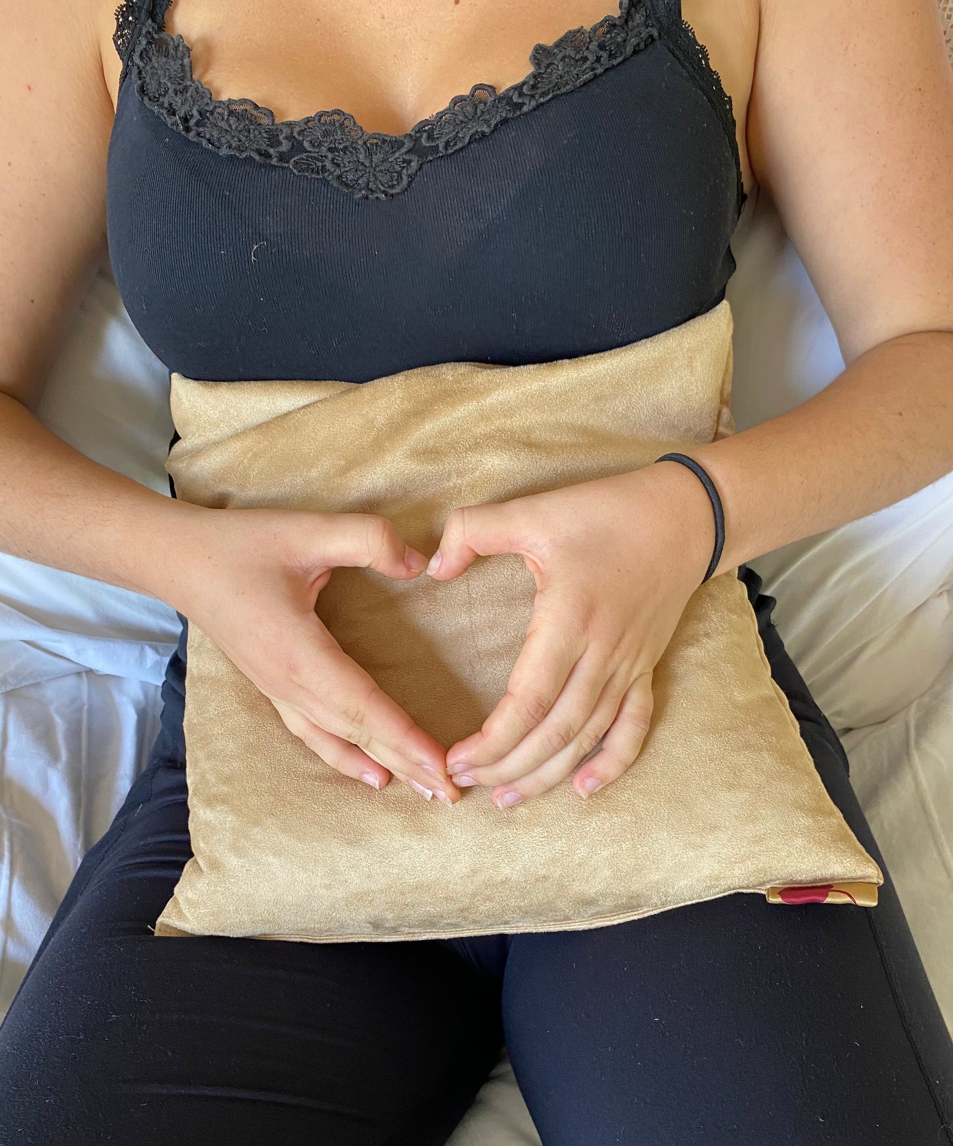 Large Square Cherry Stone Pillow in Tan Ultra-Suede - Trending Wellness Store