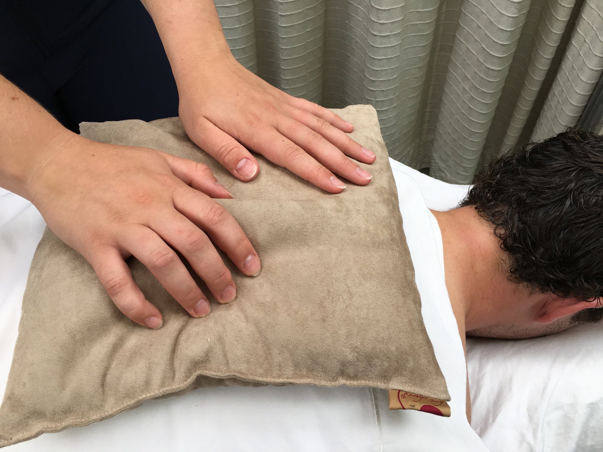 Large Square Cherry Stone Pillow in Tan Ultra-Suede - Trending Wellness Store