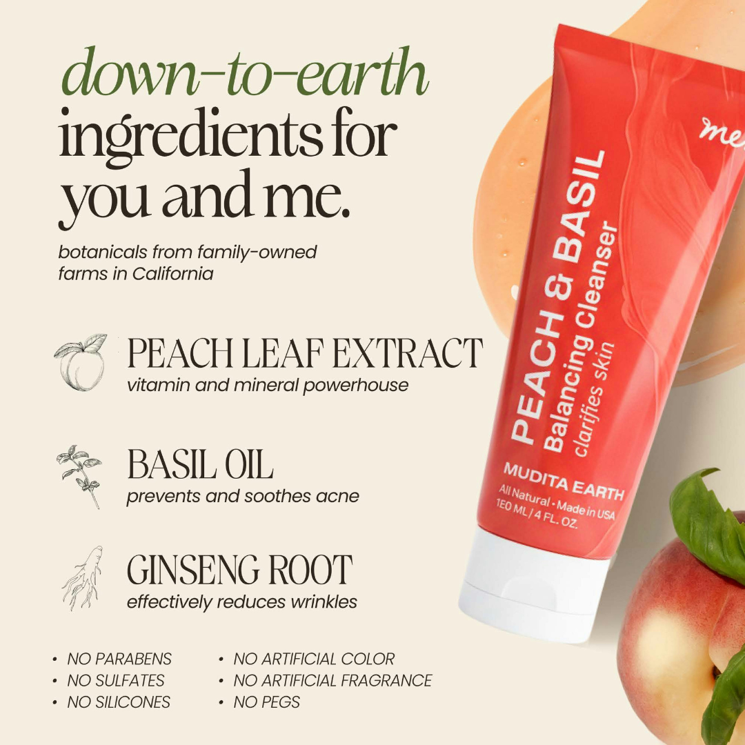 Peach & Basil Balancing Face Cleanser - Trending Wellness Store