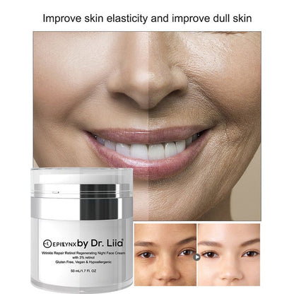 Wrinkle Repair Retinol Regenerating Night Face Cream with 3% Retinol - Trending Wellness Store