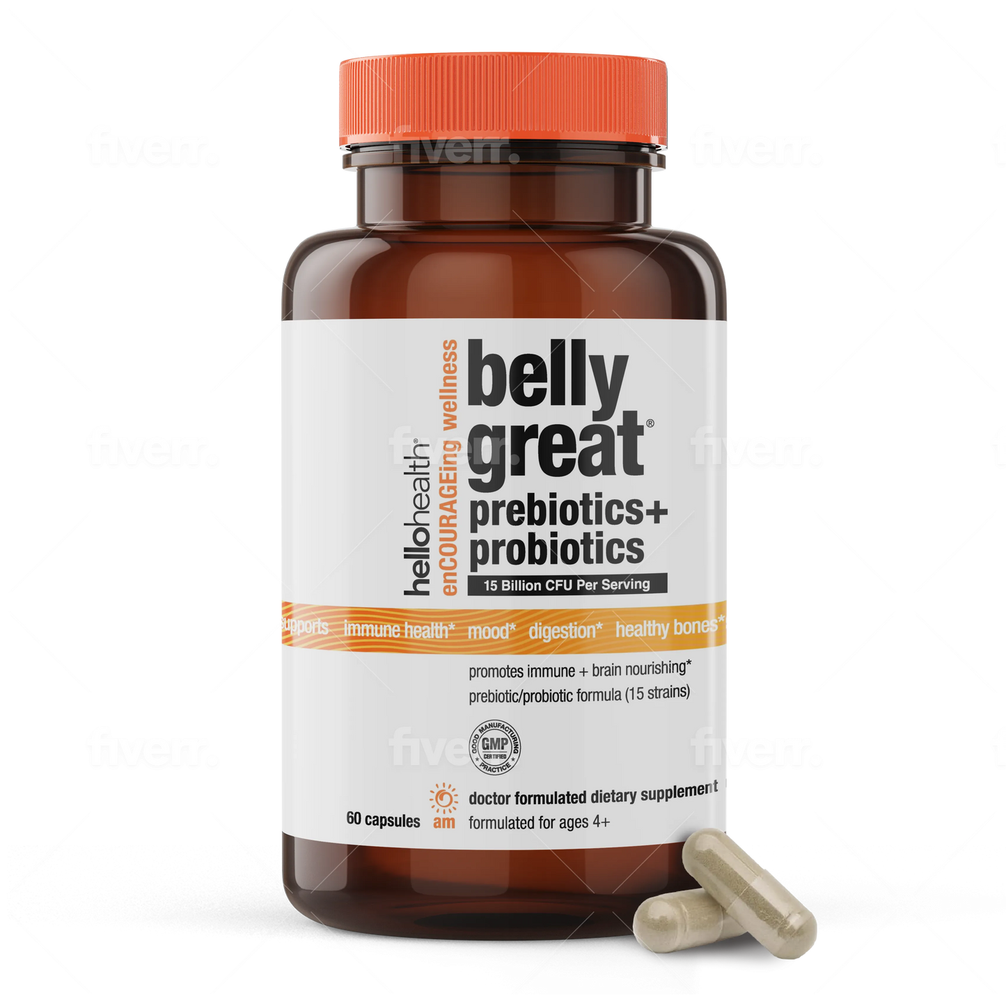 15-in-1 Pre-Probiotics + D3 + Methylfolate capsules - Belly Great - Trending Wellness Store