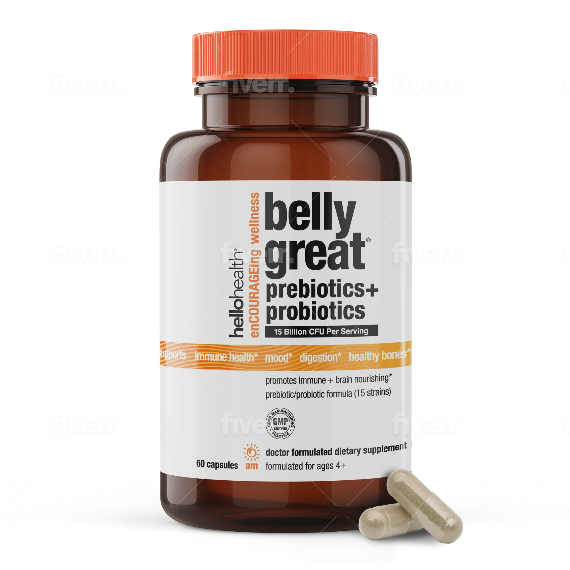 15-in-1 Pre-Probiotics + D3 + Methylfolate capsules - Belly Great - Trending Wellness Store