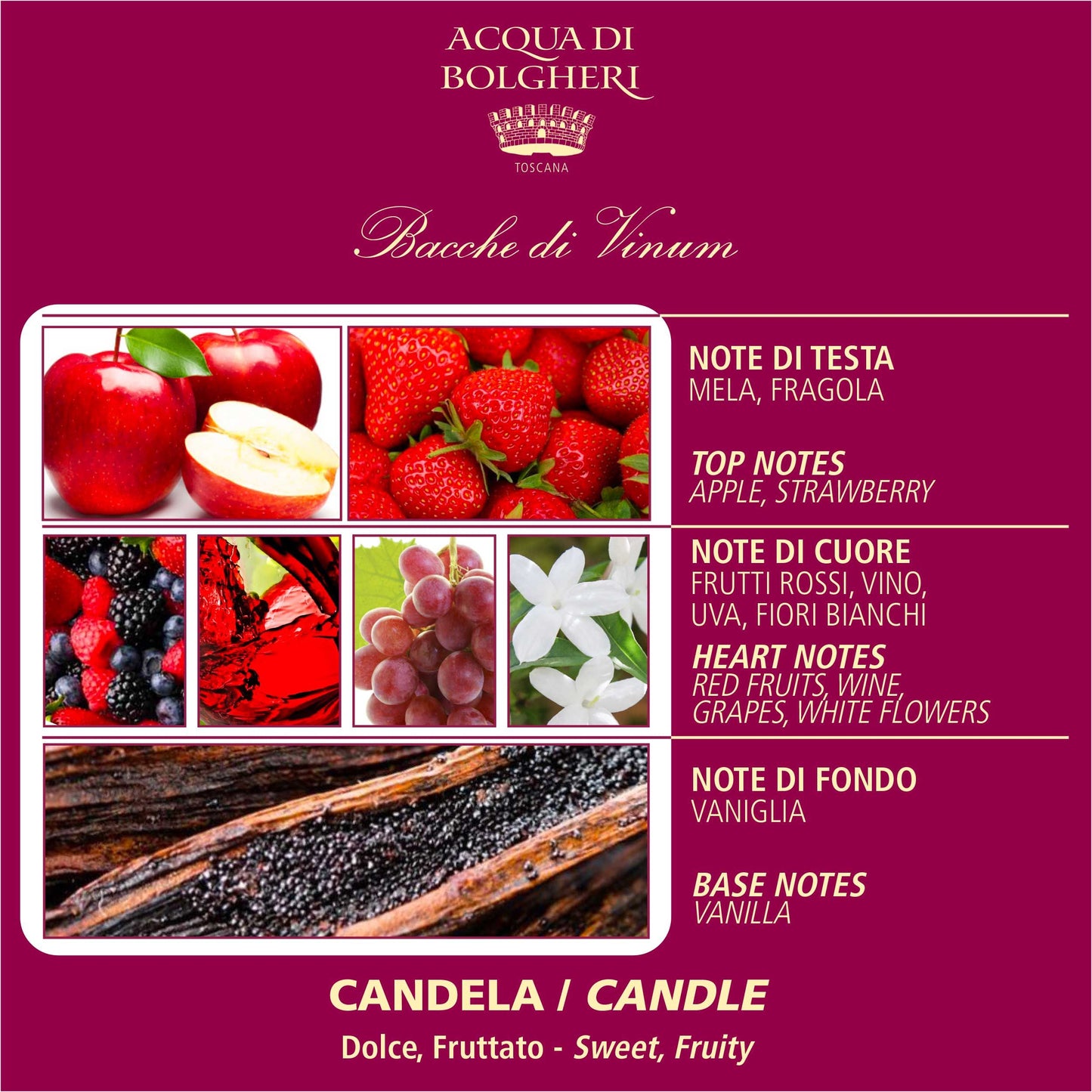 ACQUA DI BOLGHERI Bacche di Vinum Soy Wax Perfumed Candle - Trending Wellness Store