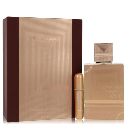 Al Haramain Amber Oud Gold Edition Extreme by Al Haramain Gift Set 6.7 oz 6.7 Pure Perfume Spray + 0.34 oz Refillable Spray for Women - Trending Wellness Store