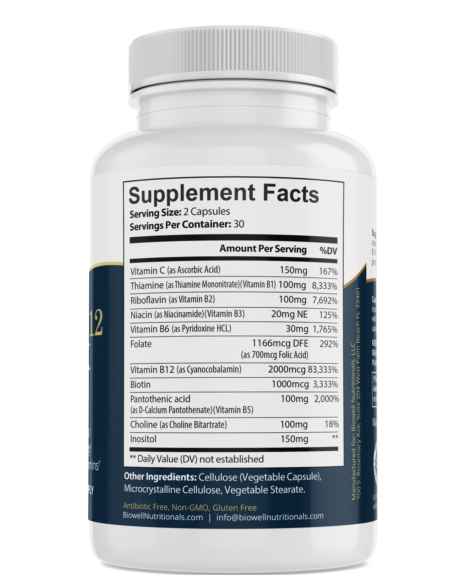 Vitamin B-12 Complex - with Choline & Inositol - Trending Wellness Store