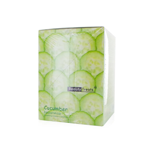 BEAUTY TREATS Facial Mask Refreshing Vitamin C Solution - Cucumber - Display Box 24 Pieces -  Cucumber - Trending Wellness Store