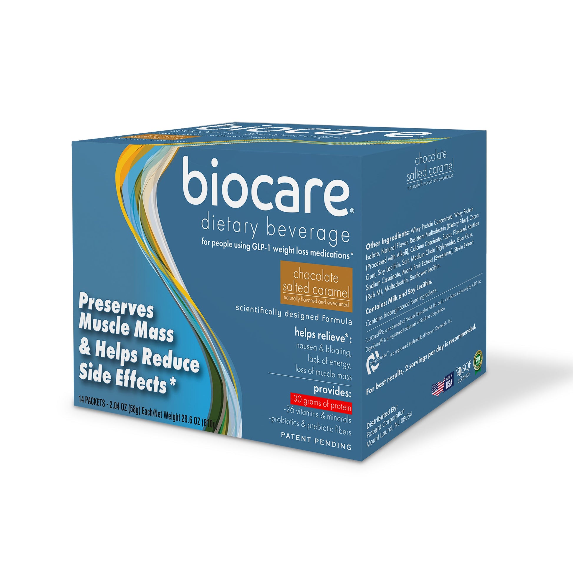 30G Protein Chocolate Salted Caramel Biocare Dietary Beverage (14-Count) - Trending Wellness Store
