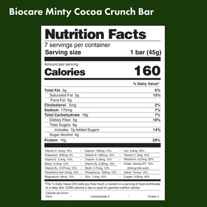 15G Protein Minty Cocoa Crunch Bar - Trending Wellness Store