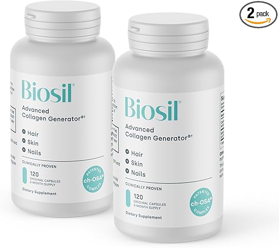 Biosil Collagen Generator - 120 Original Capsules Pack of 2 - with Patented ch-OSA Complex - Generates & Protects Your Own Collagen - GMO Free - 60-Day Supply - Trending Wellness Store