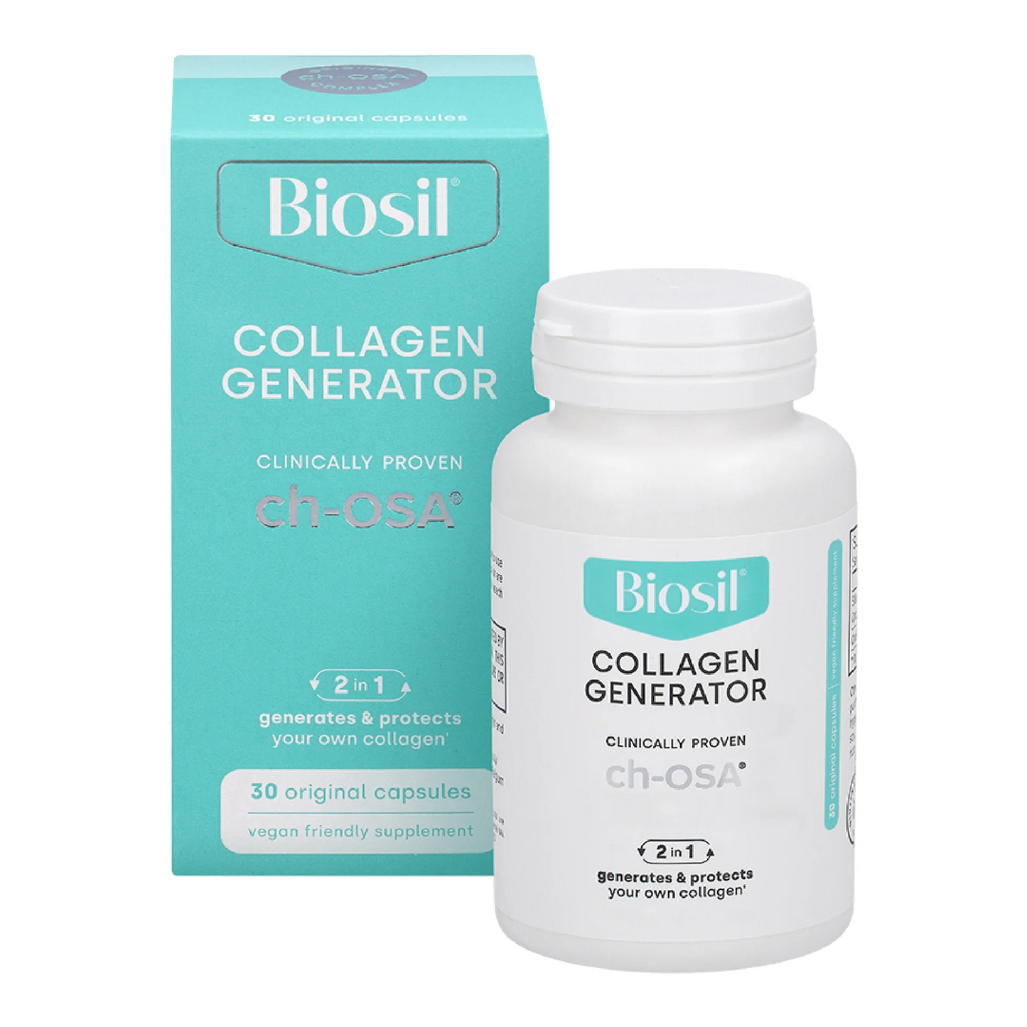Biosil Collagen Generator - 120 Original Capsules - with Patented ch-OSA Complex - Generates & Protects Your Own Collagen - GMO Free - 60-Day Supply - Trending Wellness Store