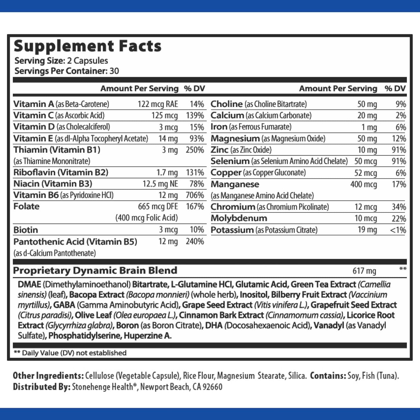 Stonehenge Health Dynamic Brain Supplement – Memory, Focus Mental Clarity | 60 Capsules - Trending Wellness Store