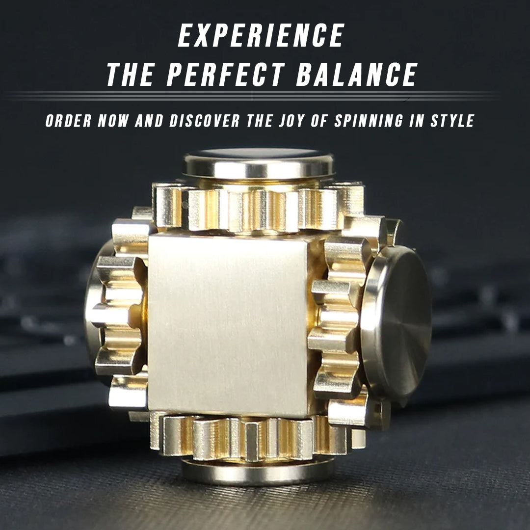 Brass Cube Gears Spinner - Trending Wellness Store