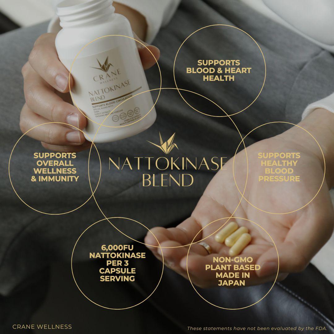 Nattokinase Blend 6,000 FU Cardiovascular Support Capsules - Trending Wellness Store