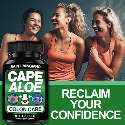 Cape Aloe Colon Cleanse, Detox & Flush - 90 Capsules. Gentle Constipation Relief - Trending Wellness Store
