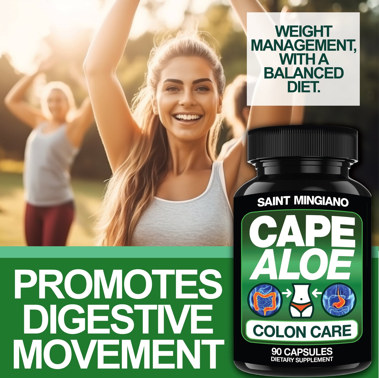 Cape Aloe Colon Cleanse, Detox & Flush - 90 Capsules. Gentle Constipation Relief - Trending Wellness Store