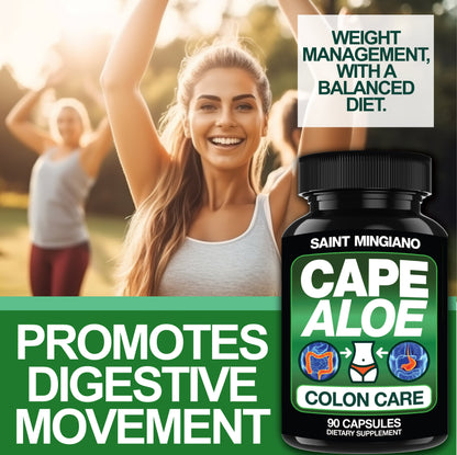Cape Aloe Colon Cleanse, Detox & Flush - 90 Capsules. Gentle Constipation Relief - Trending Wellness Store
