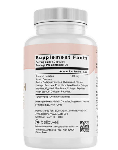 Collagen Peptides Types I, II, III, V, X by Bellawell - Trending Wellness Store