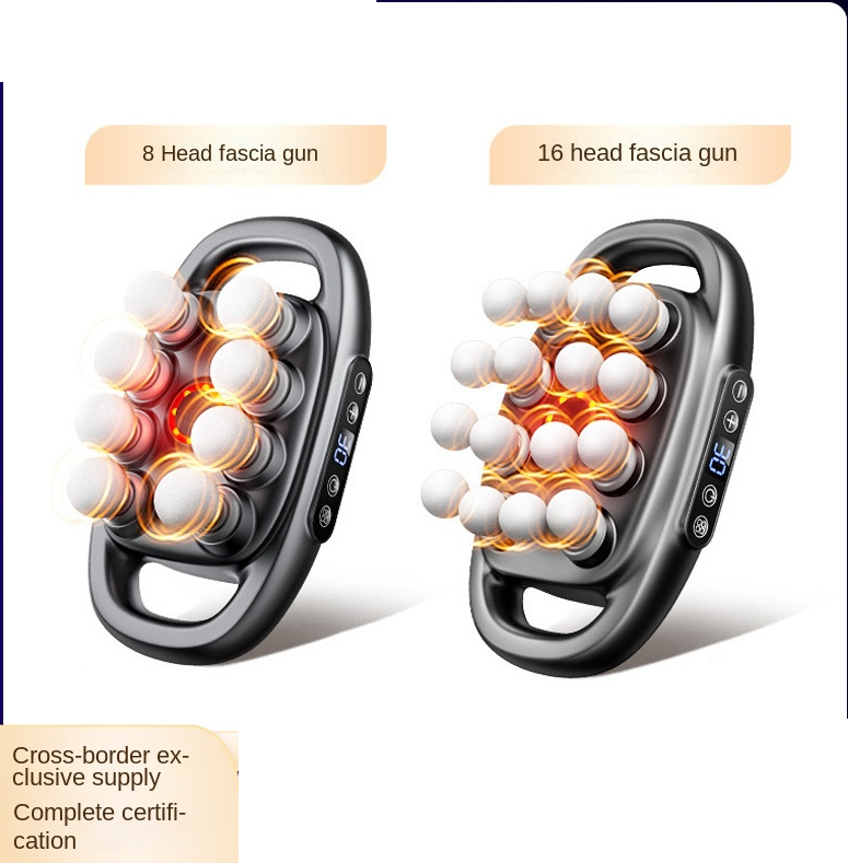 Cross-border Exclusive 16-Head Muscle Gun Multi-Head Strong Power Deep Tissue Massage English Version - Trending Wellness Store