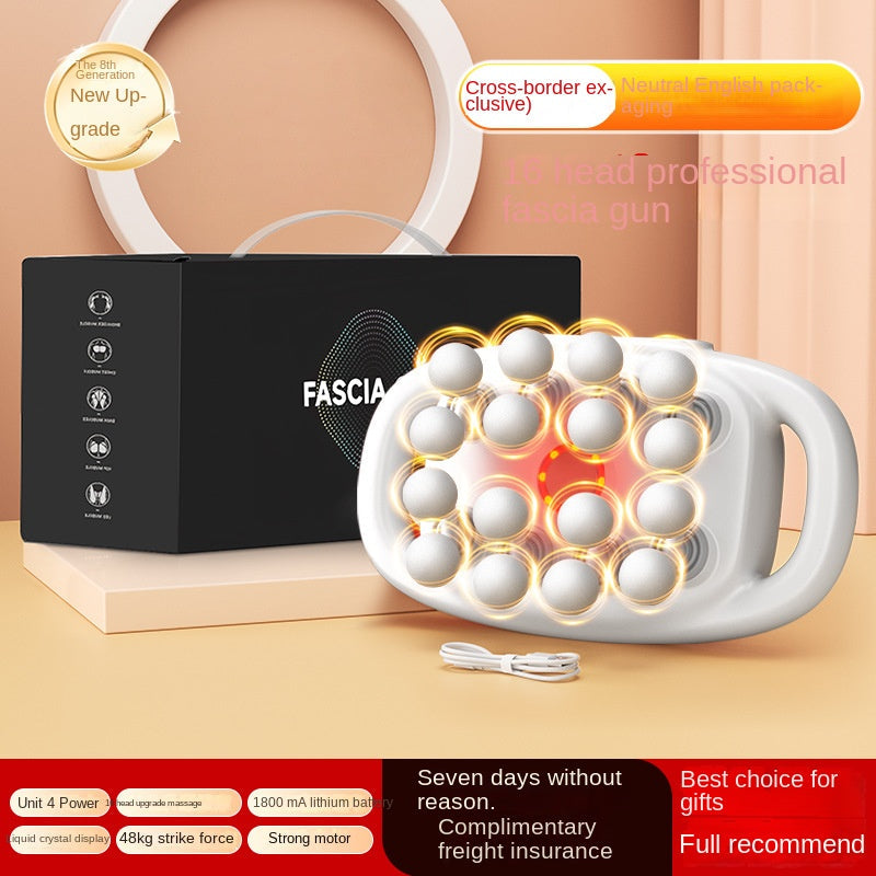 Cross-border Exclusive 16-Head Muscle Gun Multi-Head Strong Power Deep Tissue Massage English Version - Trending Wellness Store