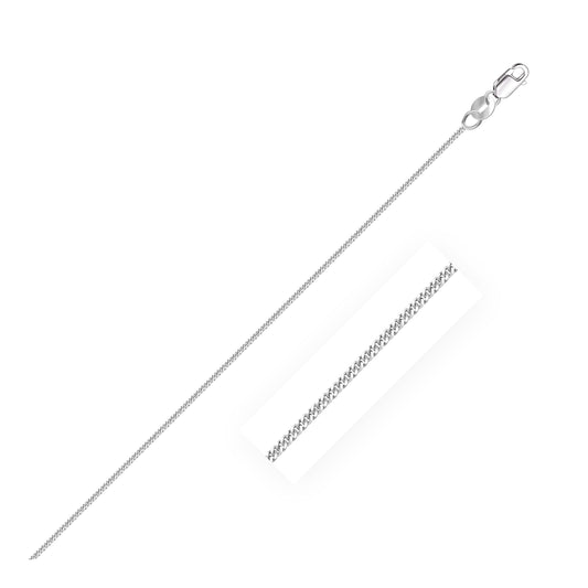 10k White Gold Gourmette Chain 1.0mm (1.00 mm) - Trending Wellness Store