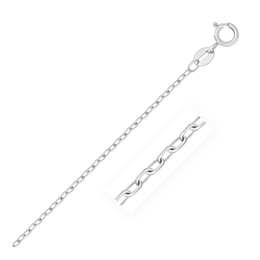 14k White Gold Faceted Cable Link Chain 1.3mm - Trending Wellness Store