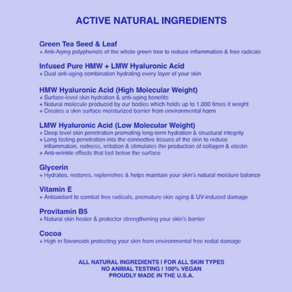 Deep Hydration Face Cream with Green Tea Seed with Pure HMW & LMW Hyaluronic Acid - Trending Wellness Store