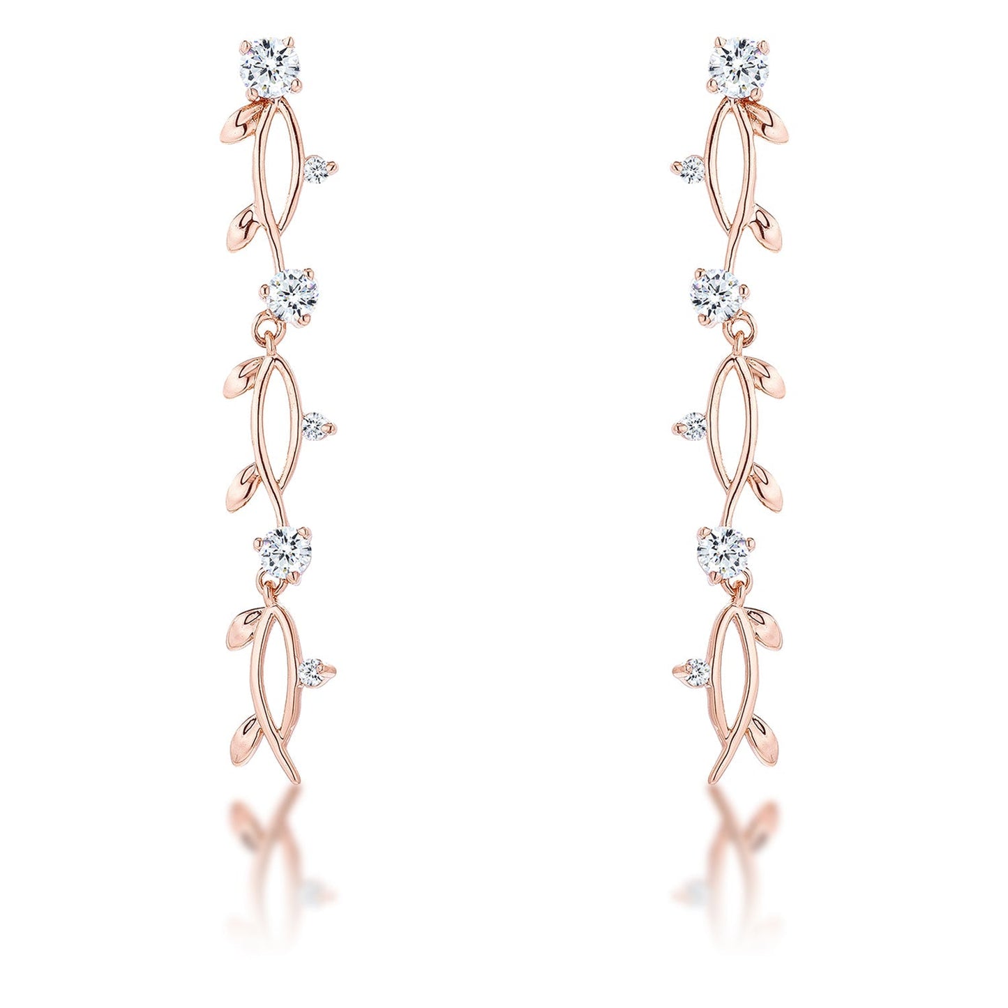 1.1Ct Vine Design Plated Earrings - Trending Wellness Store