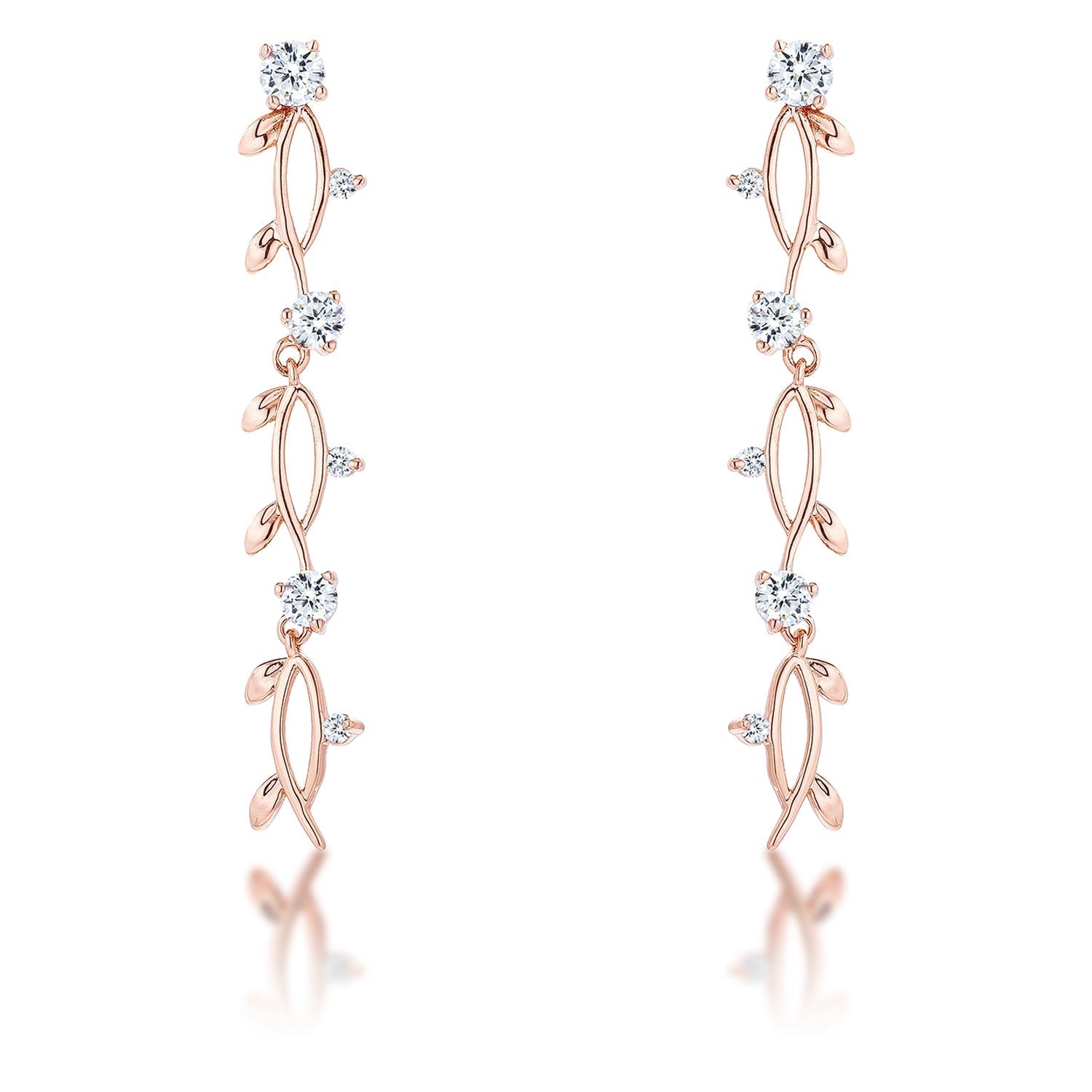 1.1Ct Vine Design Plated Earrings - Trending Wellness Store