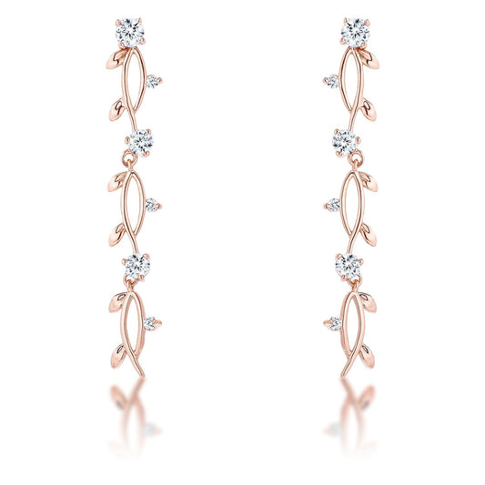 1.1Ct Vine Design Plated Earrings - Trending Wellness Store