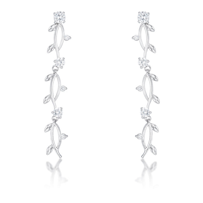 1.1Ct Vine Design Plated Earrings - Trending Wellness Store