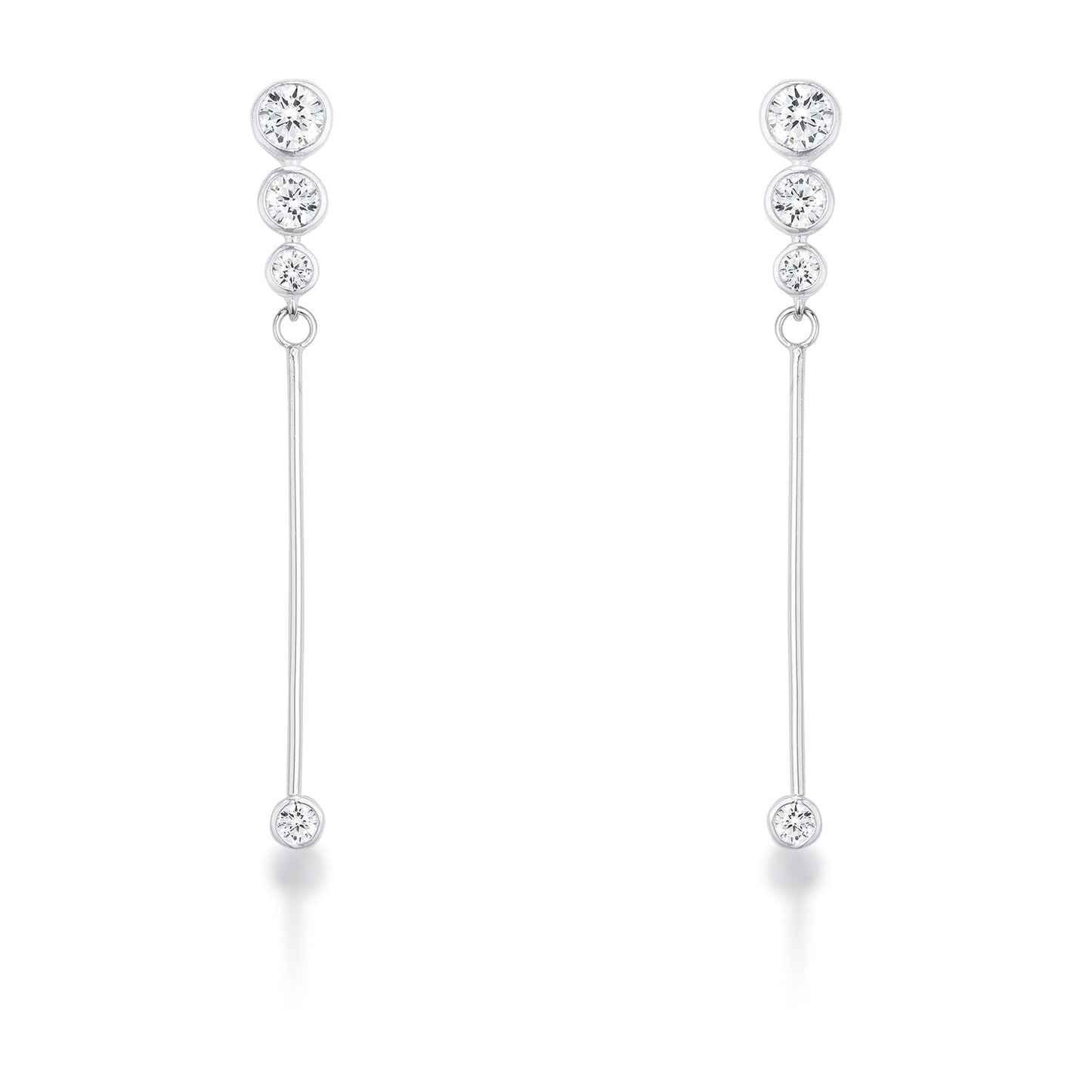 1.2Ct Graduated Plated Drop Cubic Zirconia Earrings. - Trending Wellness Store
